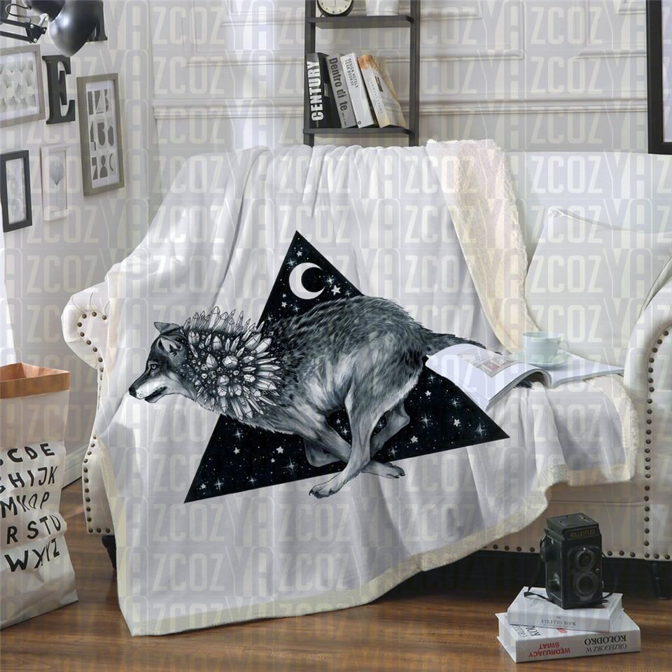 Wolf Running Sherpa Fleece Blanket