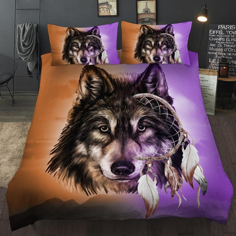 Wolf Series Comfortable Over Printed Bedding Set