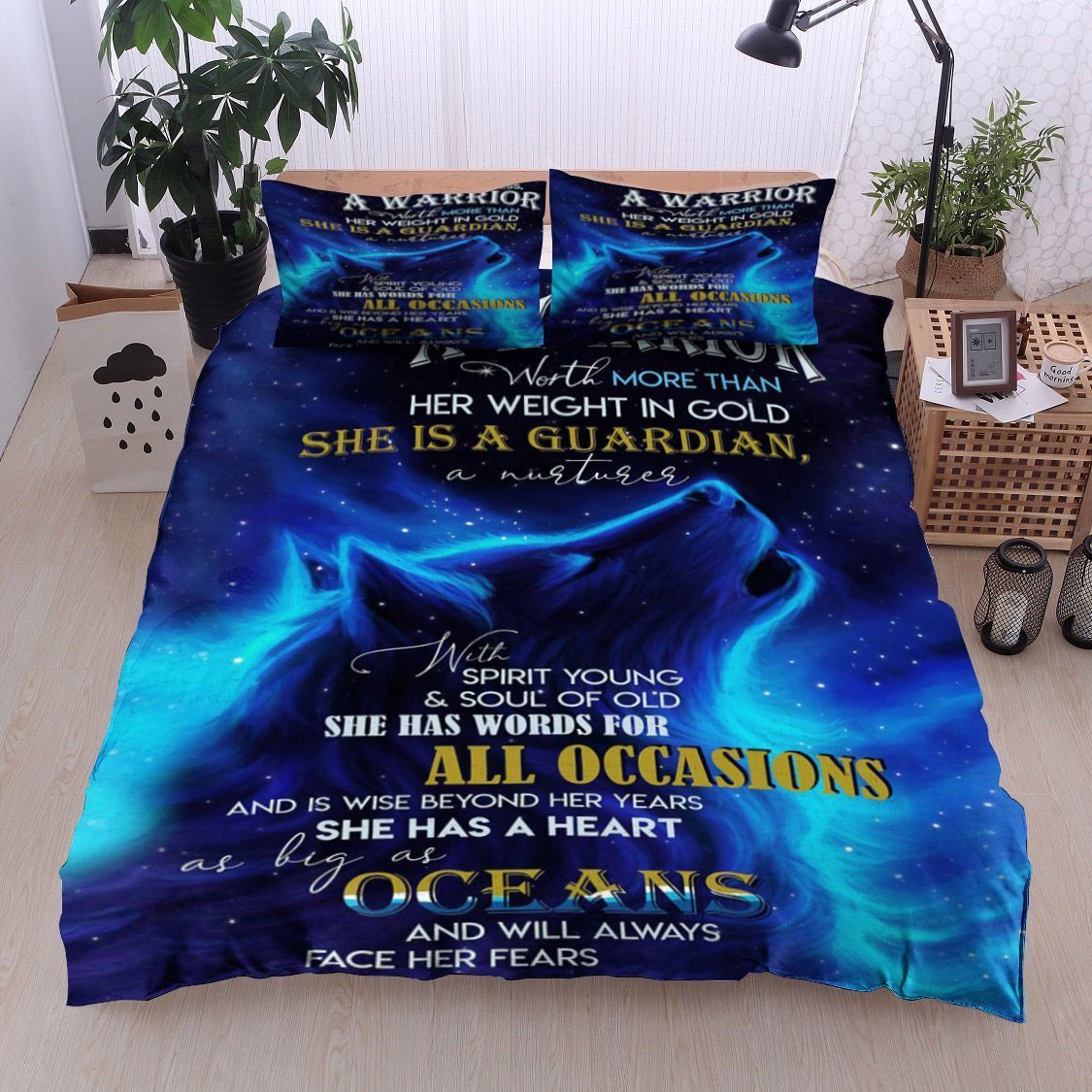 Wolf She Is A Goddess A Warrior Bedding Set