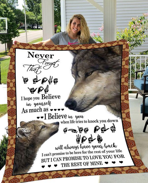 Wolf Sign Language Quilt Blanket DHC150120641TD
