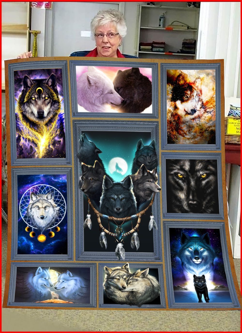 Wolf Spirit Sherpa Fleece Blanket