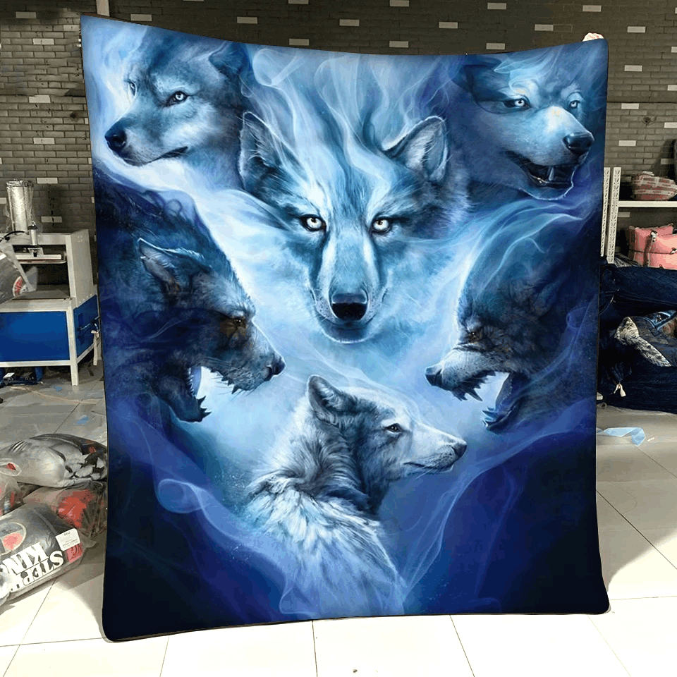 Wolf Spirits Sherpa Fleece Blanket