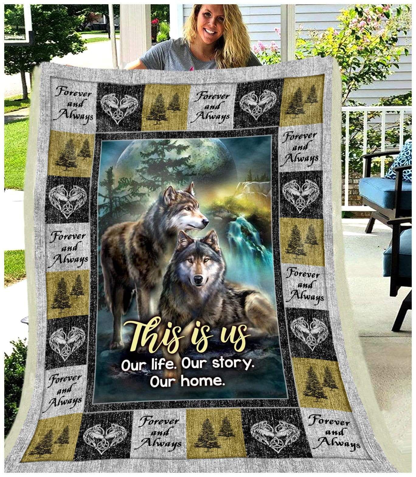 Wolf This Is Us Sherpa Fleece Blanket