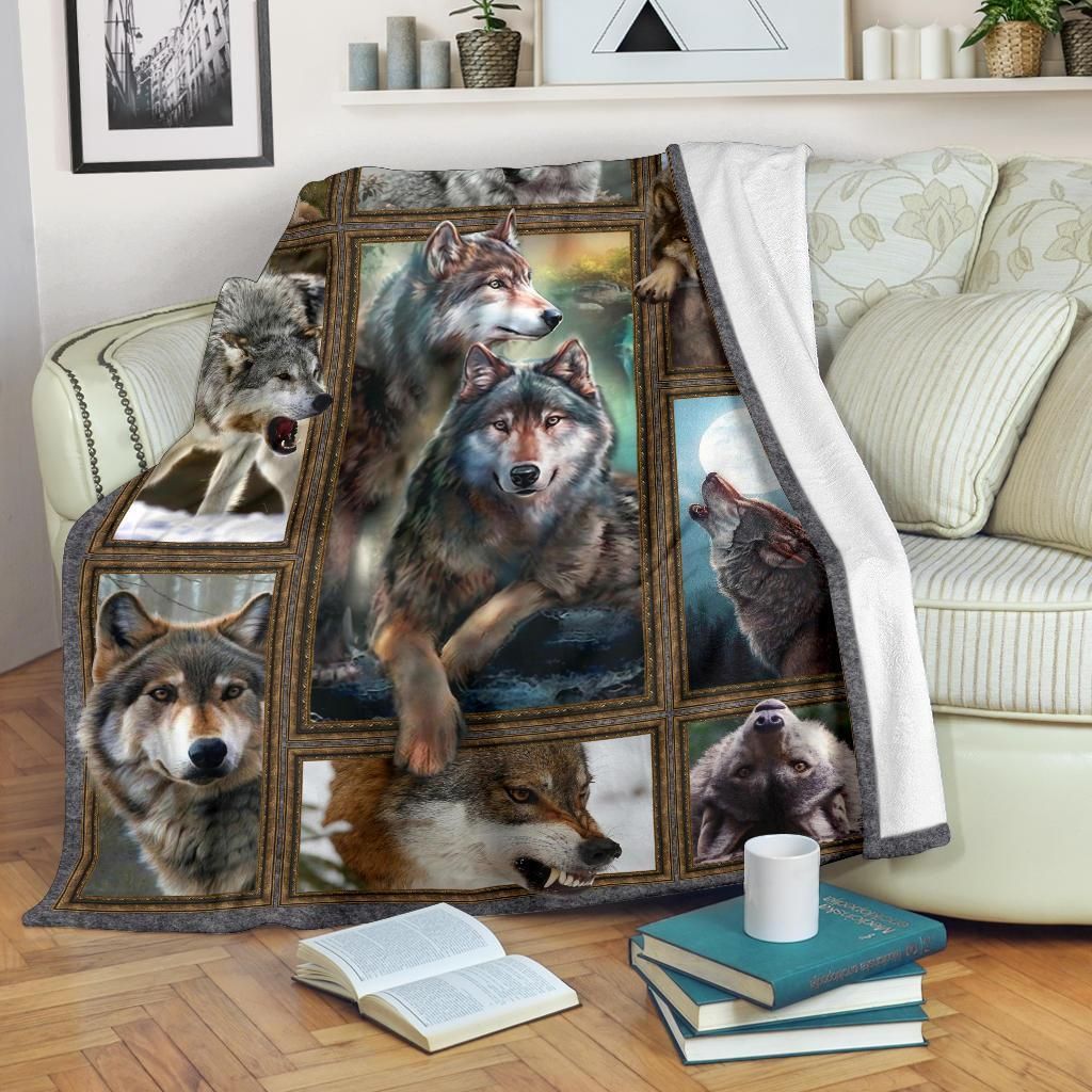 Wolf To Frames Sherpa Fleece Blanket