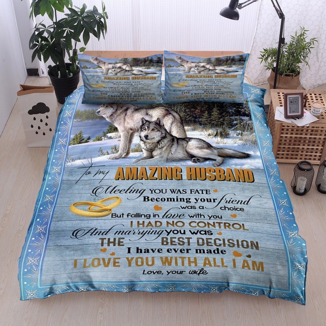 Wolf To My Amazing Husband Bedding Set
