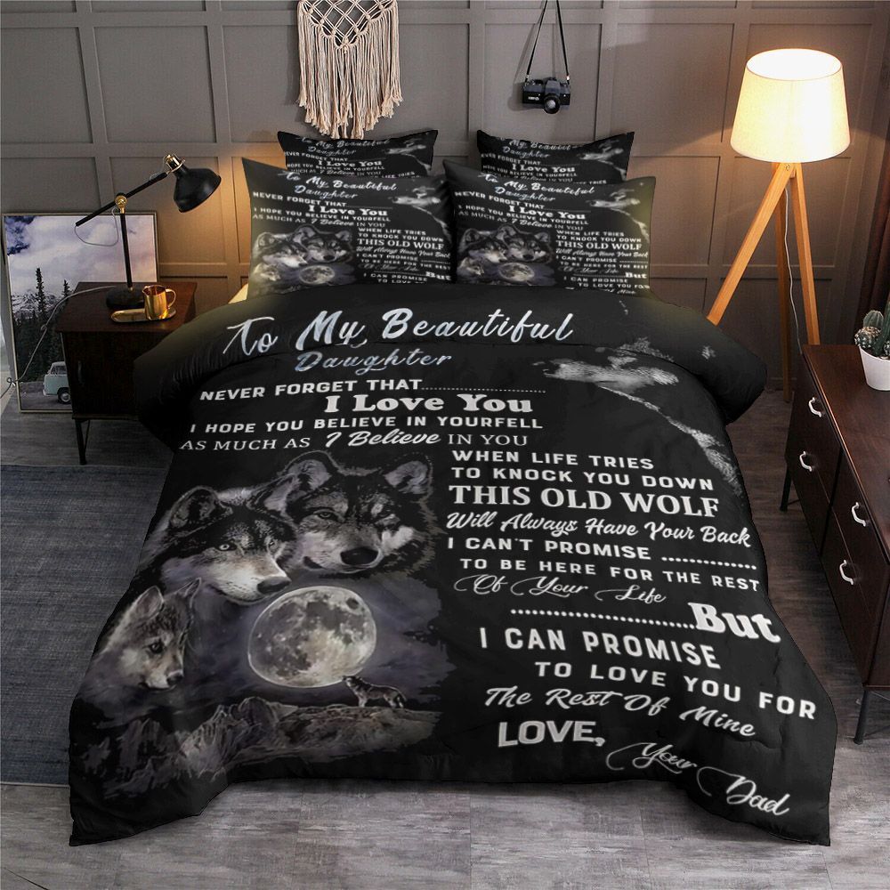 Wolf To My Beautiful Daughter Bedding Set