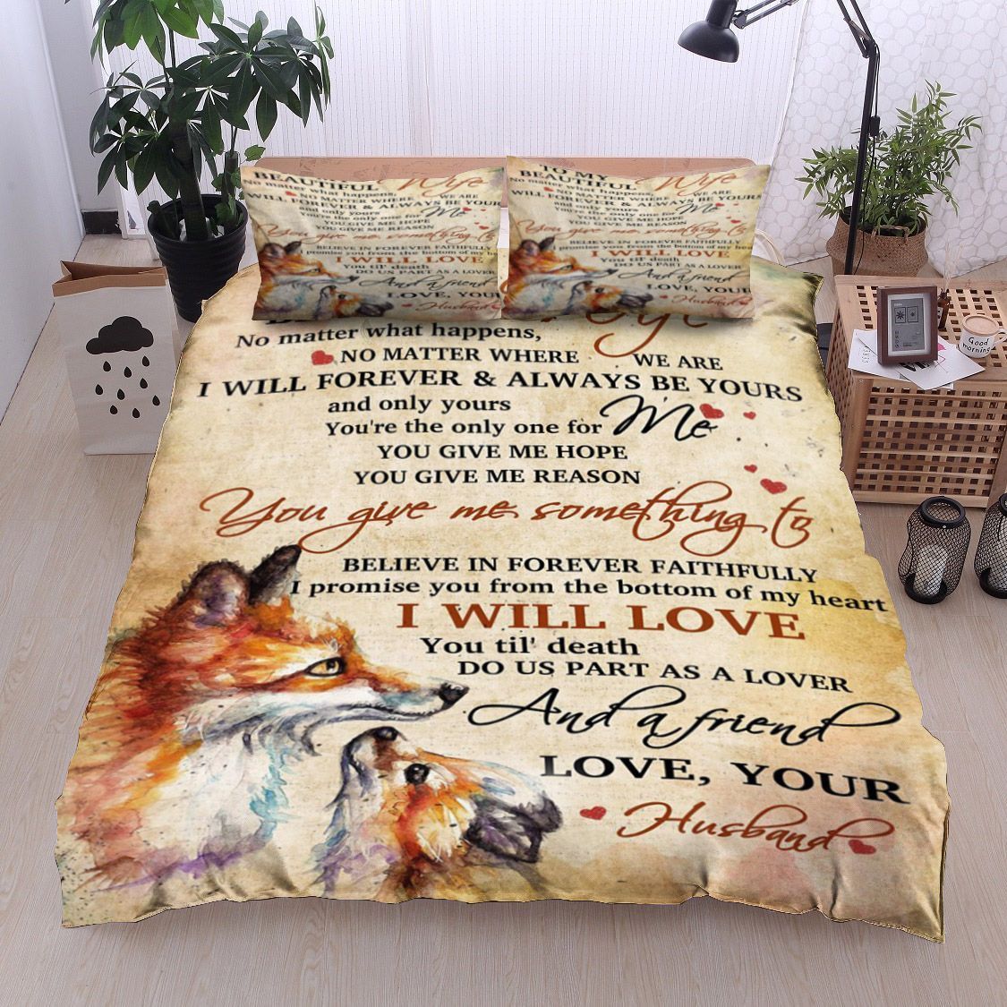 Wolf To My Beautiful Wife Bedding Set