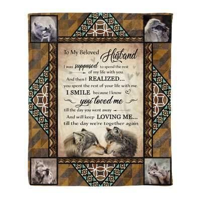 Wolf To My Beloved Husband Sherpa Fleece Blanket