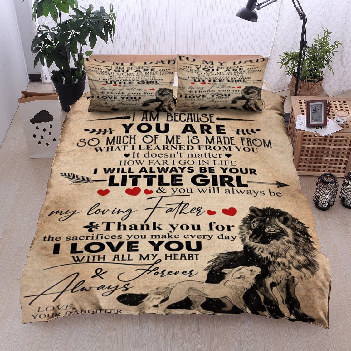 Wolf To My Dad Love Your Daughter Bedding Set