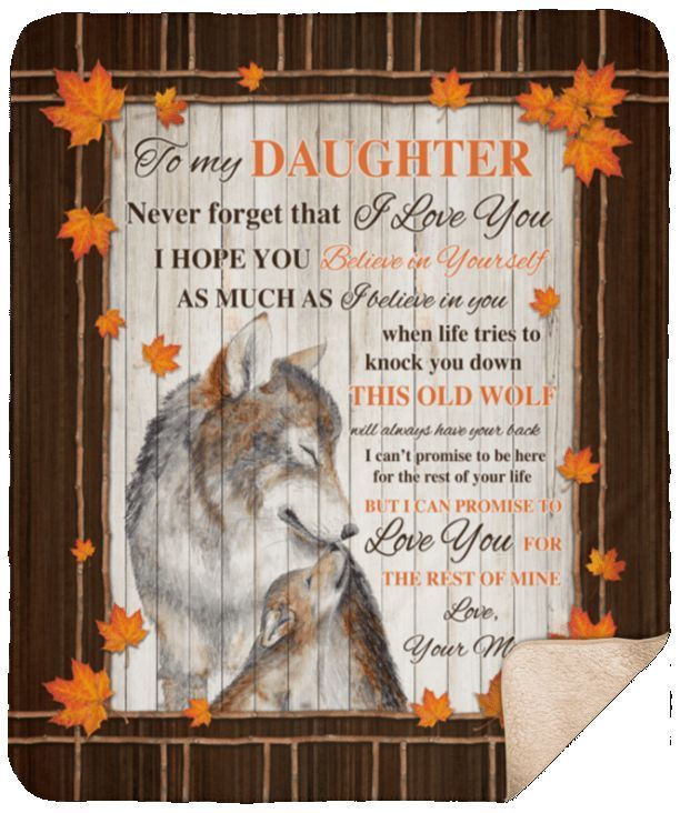 Wolf To My Daughter Sherpa Fleece Blanket