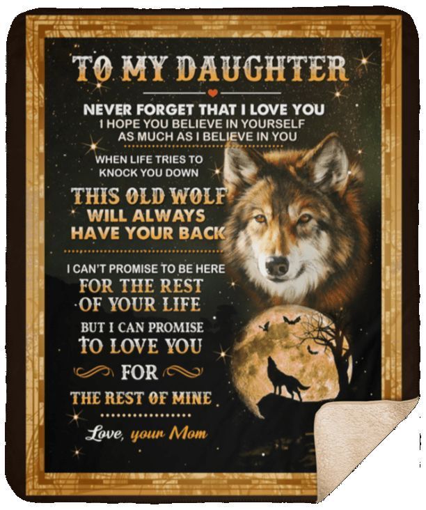 Wolf To My Daughter Sherpa Fleece Blanket