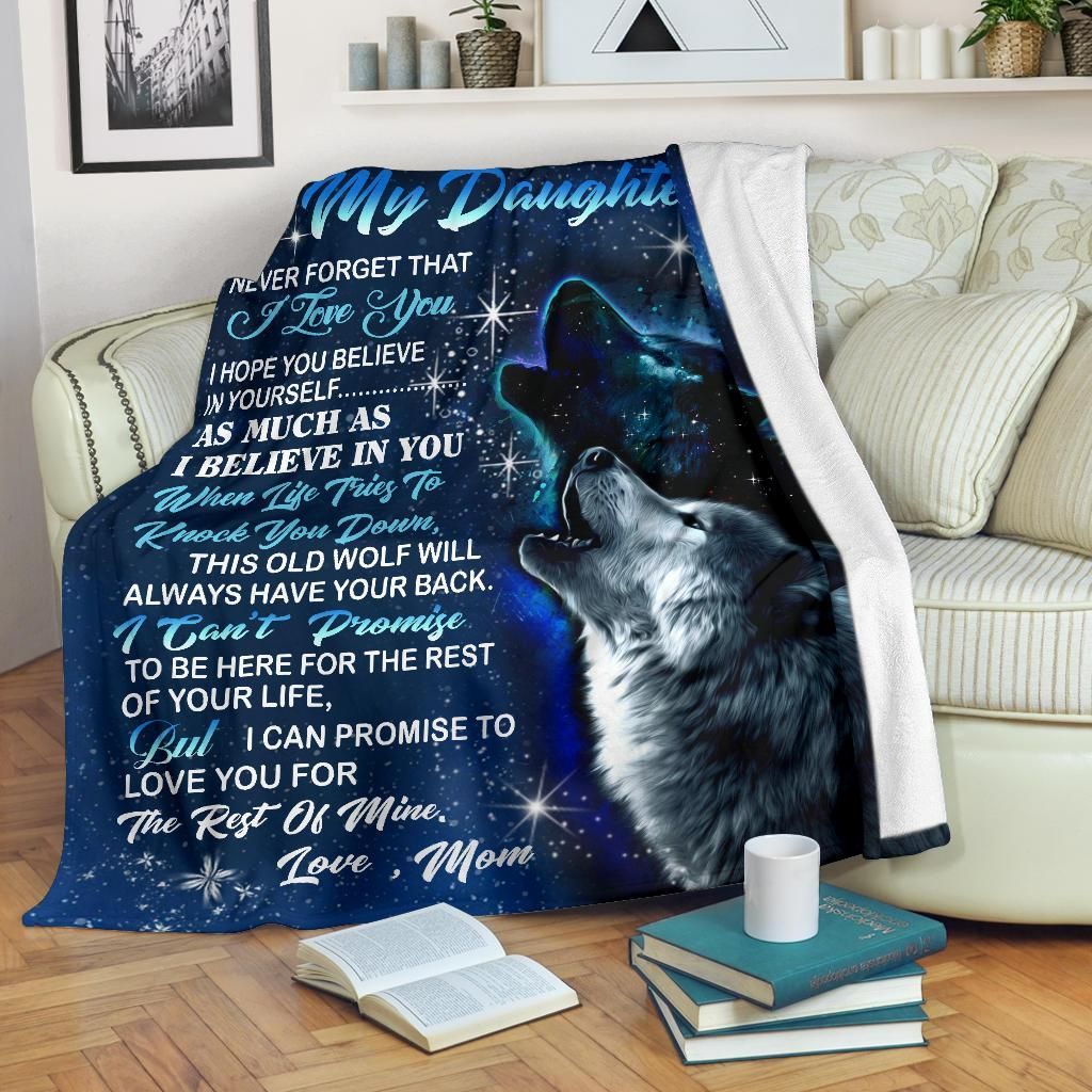 Wolf To My Daughter Sherpa Fleece Blanket