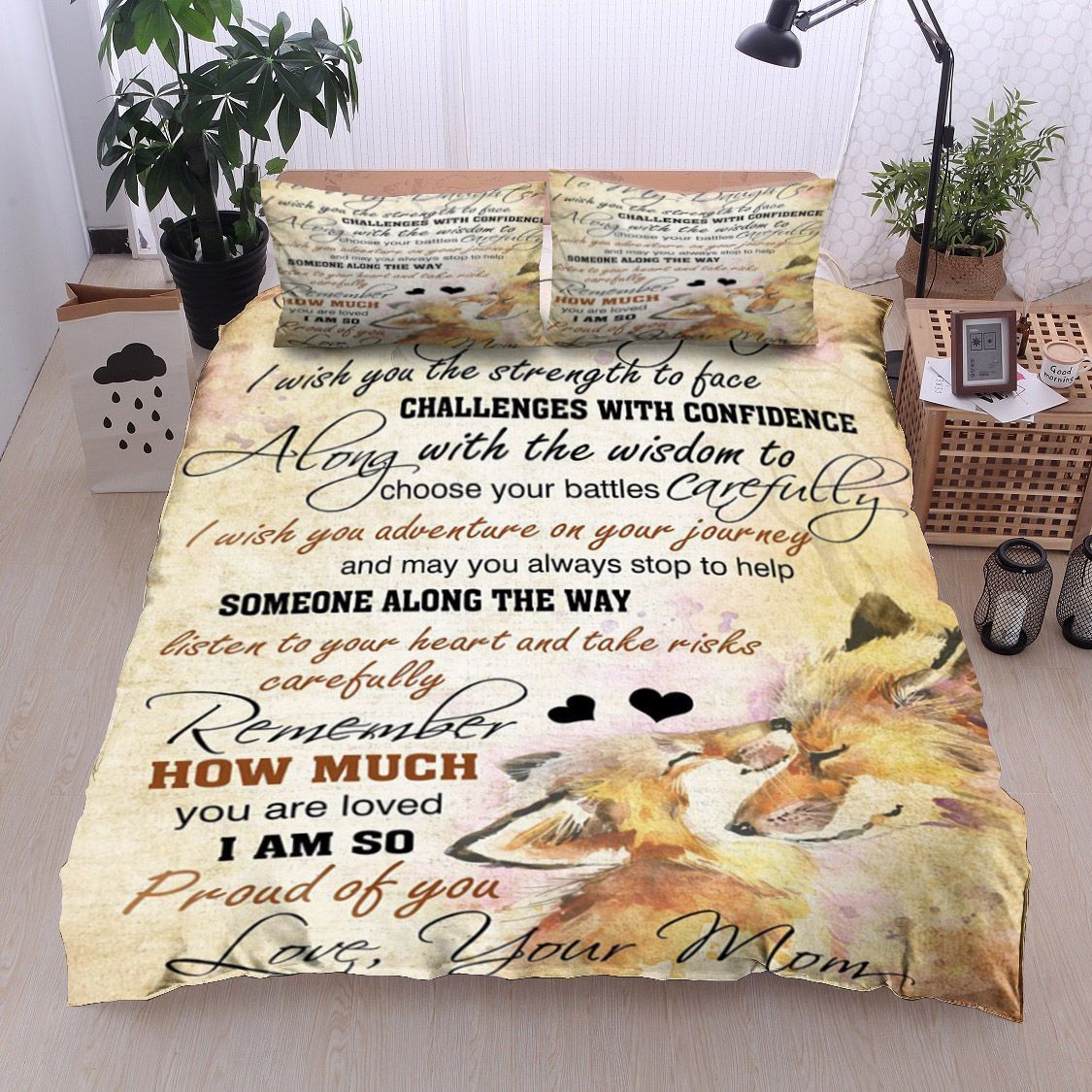 Wolf To My Daughter Love Mom Bedding Set