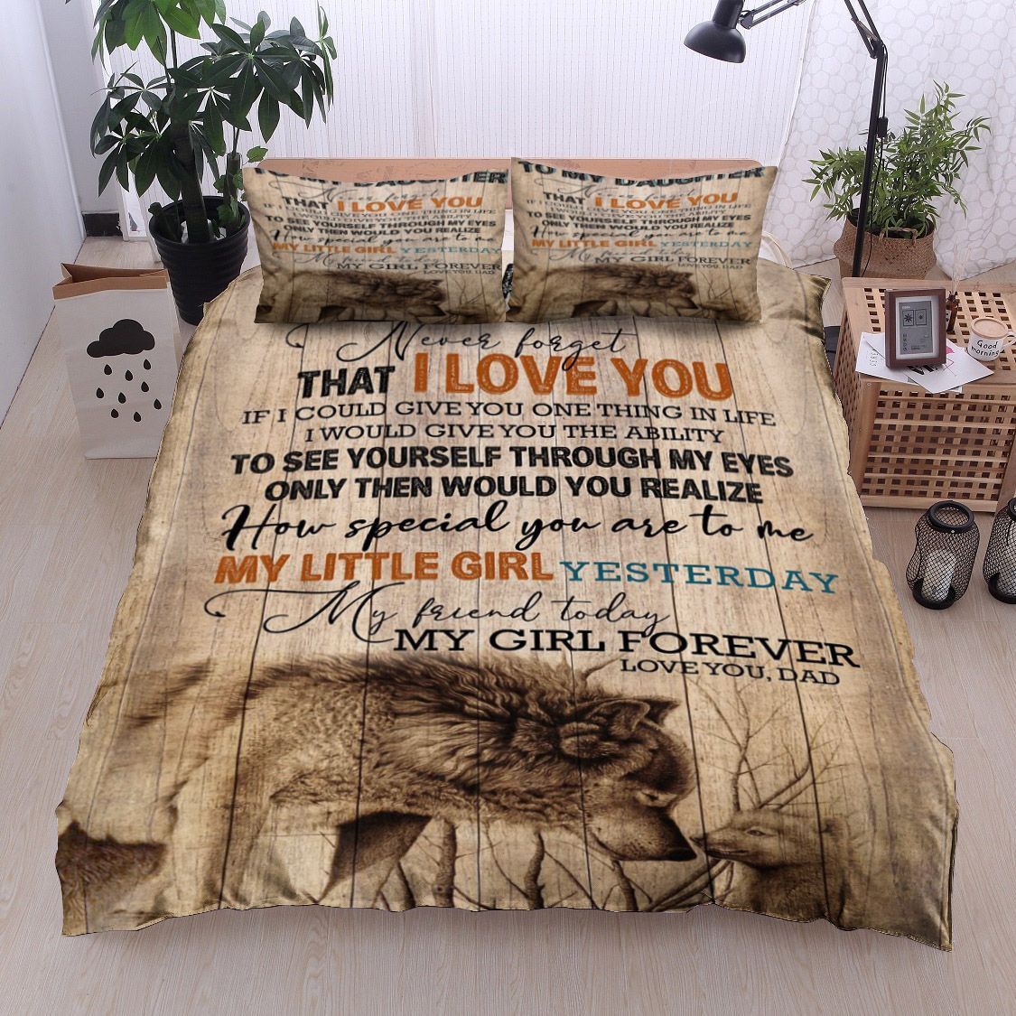 Wolf To My Daughter You Dad Bedding Set