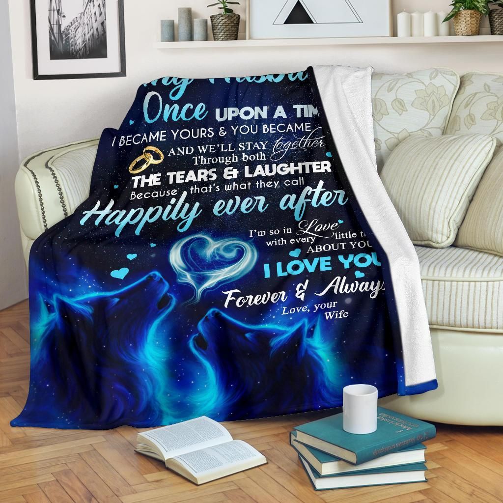 Wolf To My Husband Sherpa Fleece Blanket