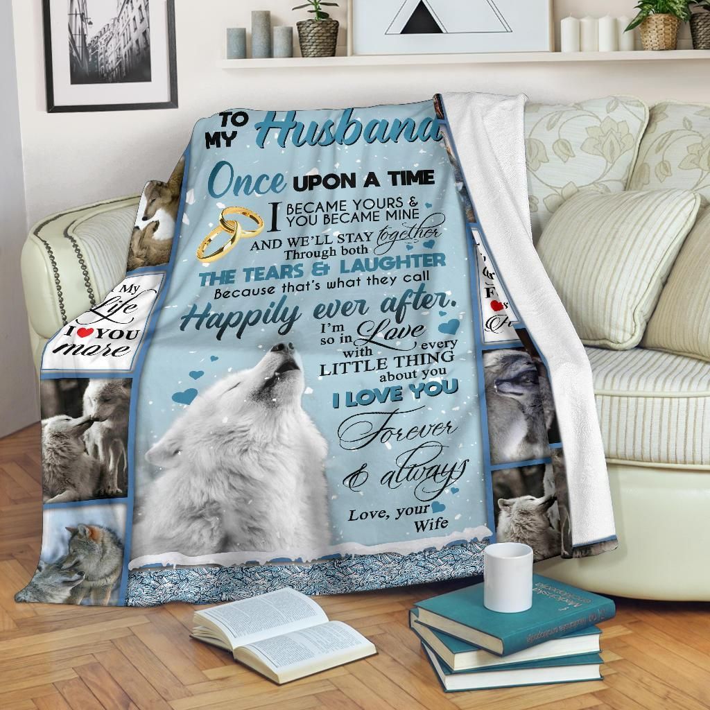Wolf To My Husband Sherpa Fleece Blanket