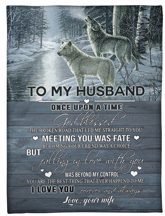 Wolf To My Husband I Love You Always And Forever Sherpa Fleece Blanket