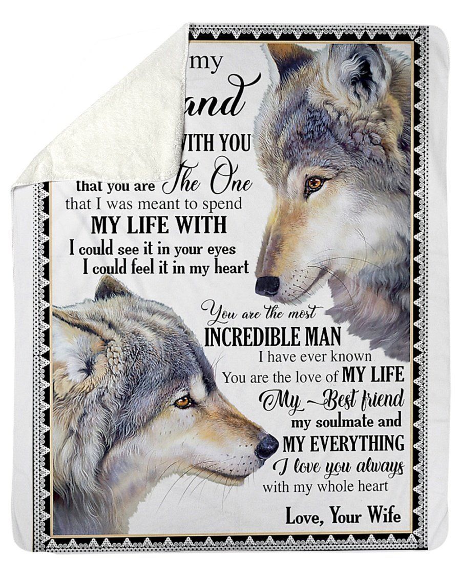 Wolf To My Husband I Love You Always With My Whole Heart Fleece Blanket