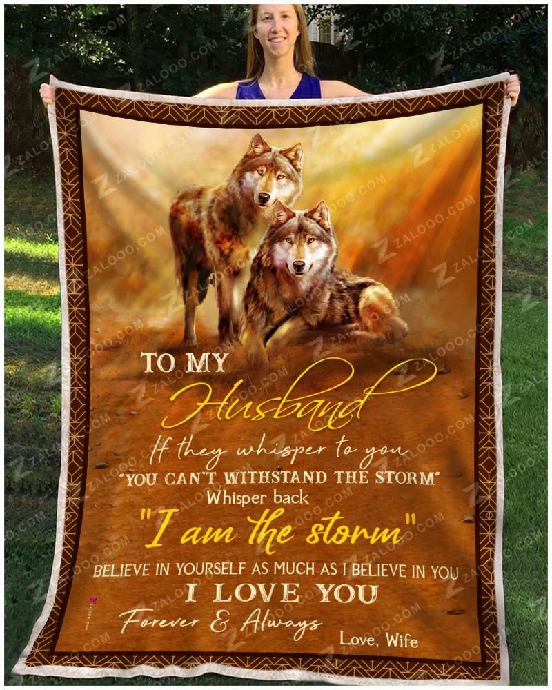 Wolf To My Husband I Love You Forever And Always Sherpa Fleece Blanket