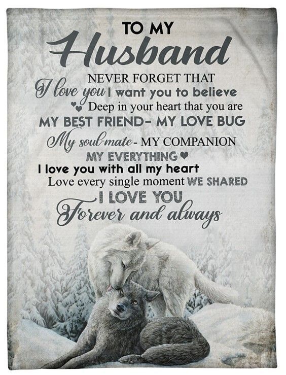 Wolf To My Husband I Love You With All My Heart Sherpa Fleece Blanket