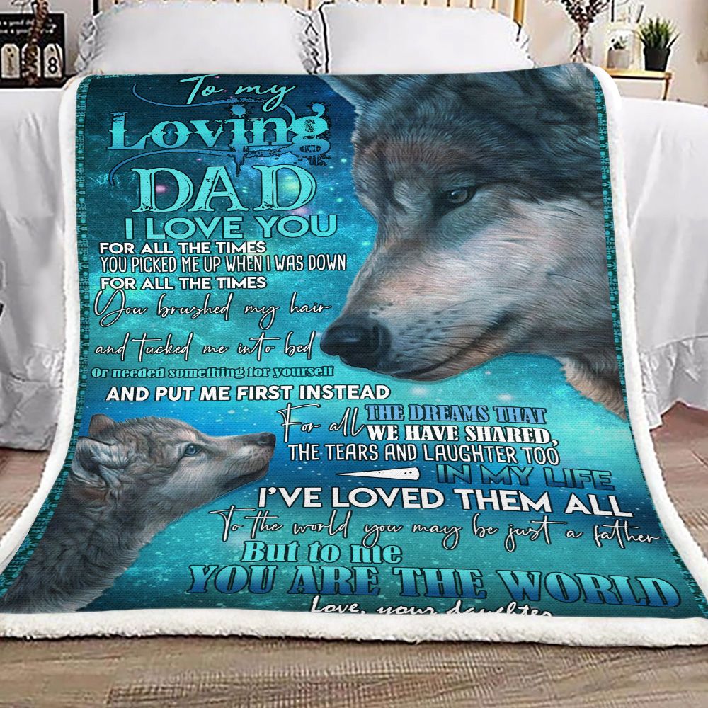 Wolf To My Loving Dad Fleece Blanket