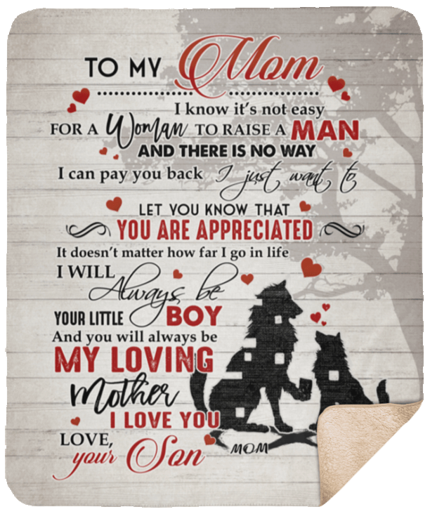 Wolf To My Mom Sherpa Fleece Blanket