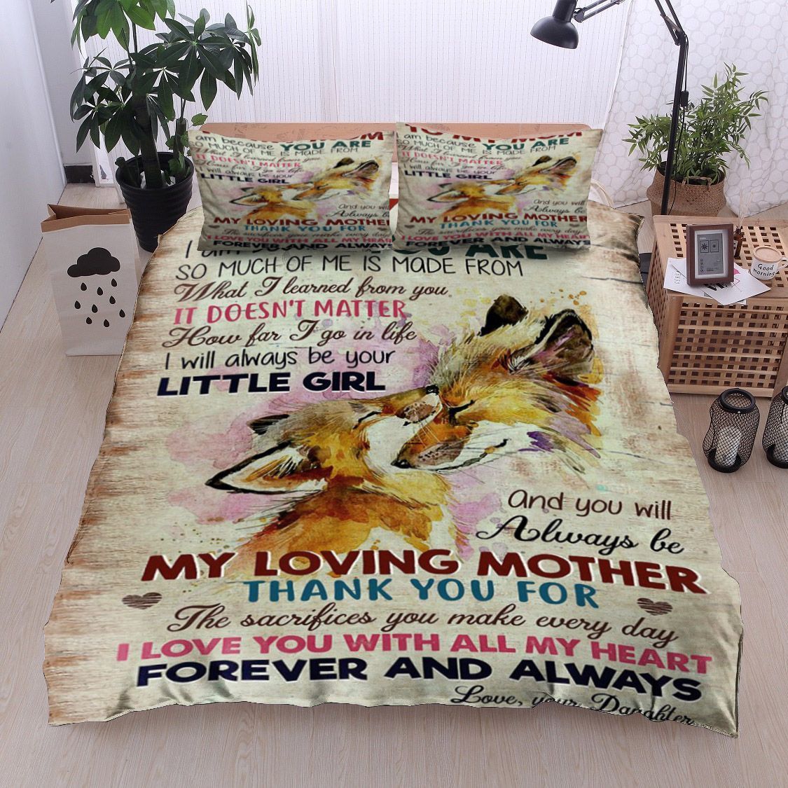 Wolf To My Mom Love Your Daughter Bedding Set