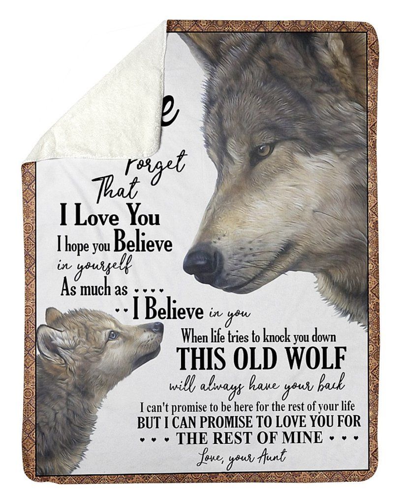 Wolf To My Niece Sherpa Fleece Blanket