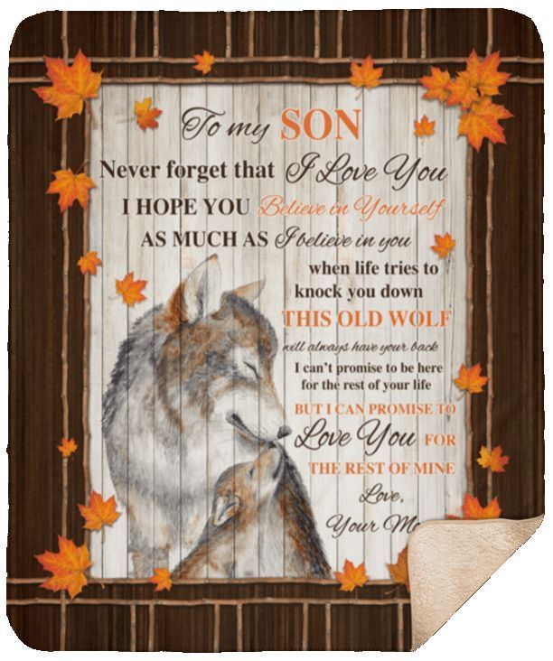 Wolf To My Son Sherpa Fleece Blanket