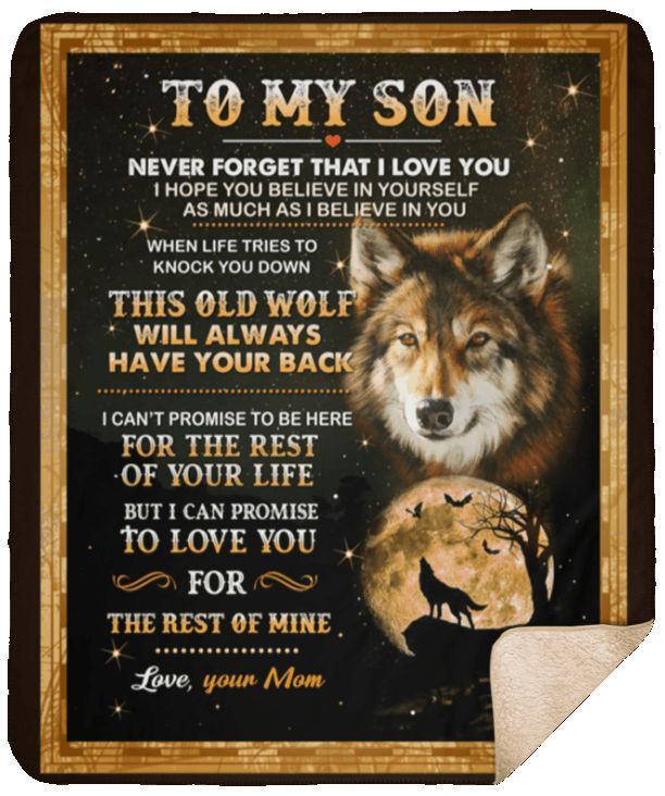 Wolf To My Son Sherpa Fleece Blanket