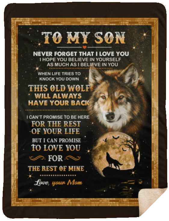 Wolf To My Son Sherpa Fleece Blanket