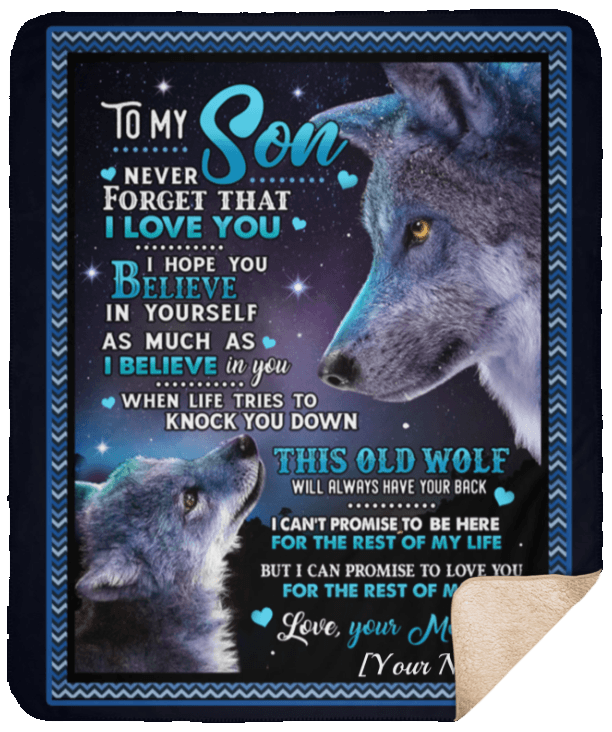 Wolf To My Son Sherpa Fleece Blanket