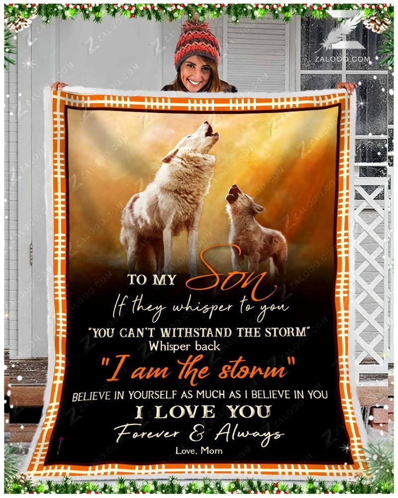 Wolf To My Son I Love You Sherpa Fleece Blanket