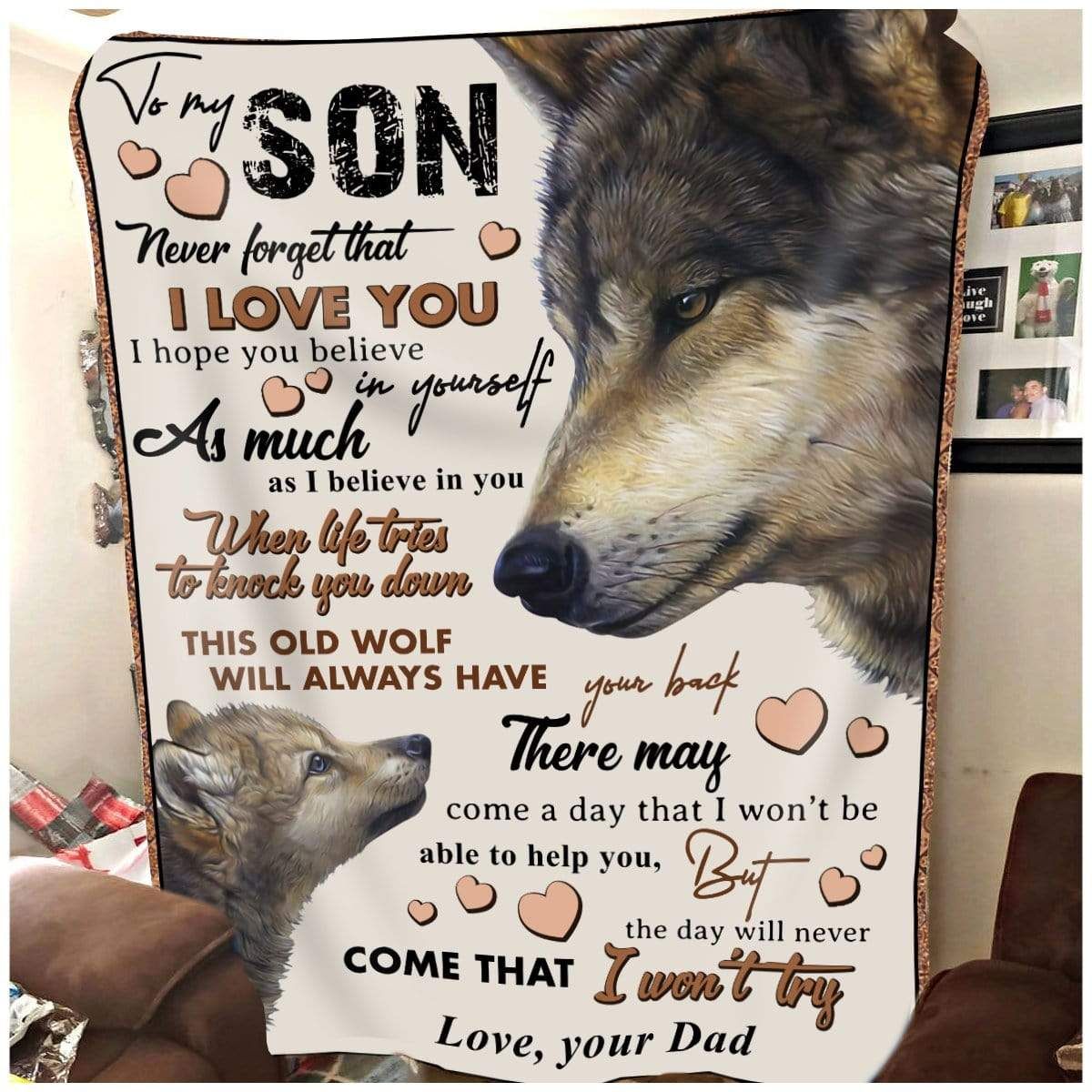 Wolf To My Son Fleece Blanket