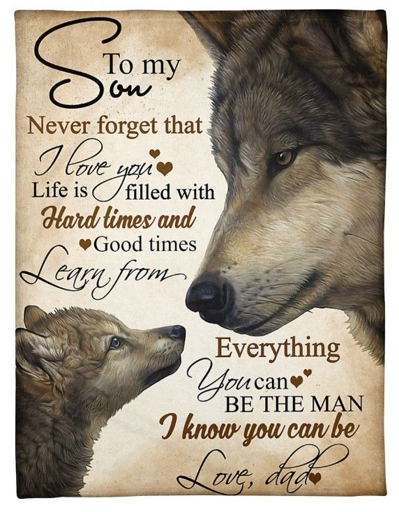 Wolf To My Son Never Forget That I Love You Sherpa Fleece Blanket