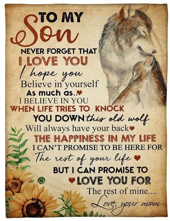 Wolf To My Son Never Forget That I Love You Sherpa Fleece Blanket