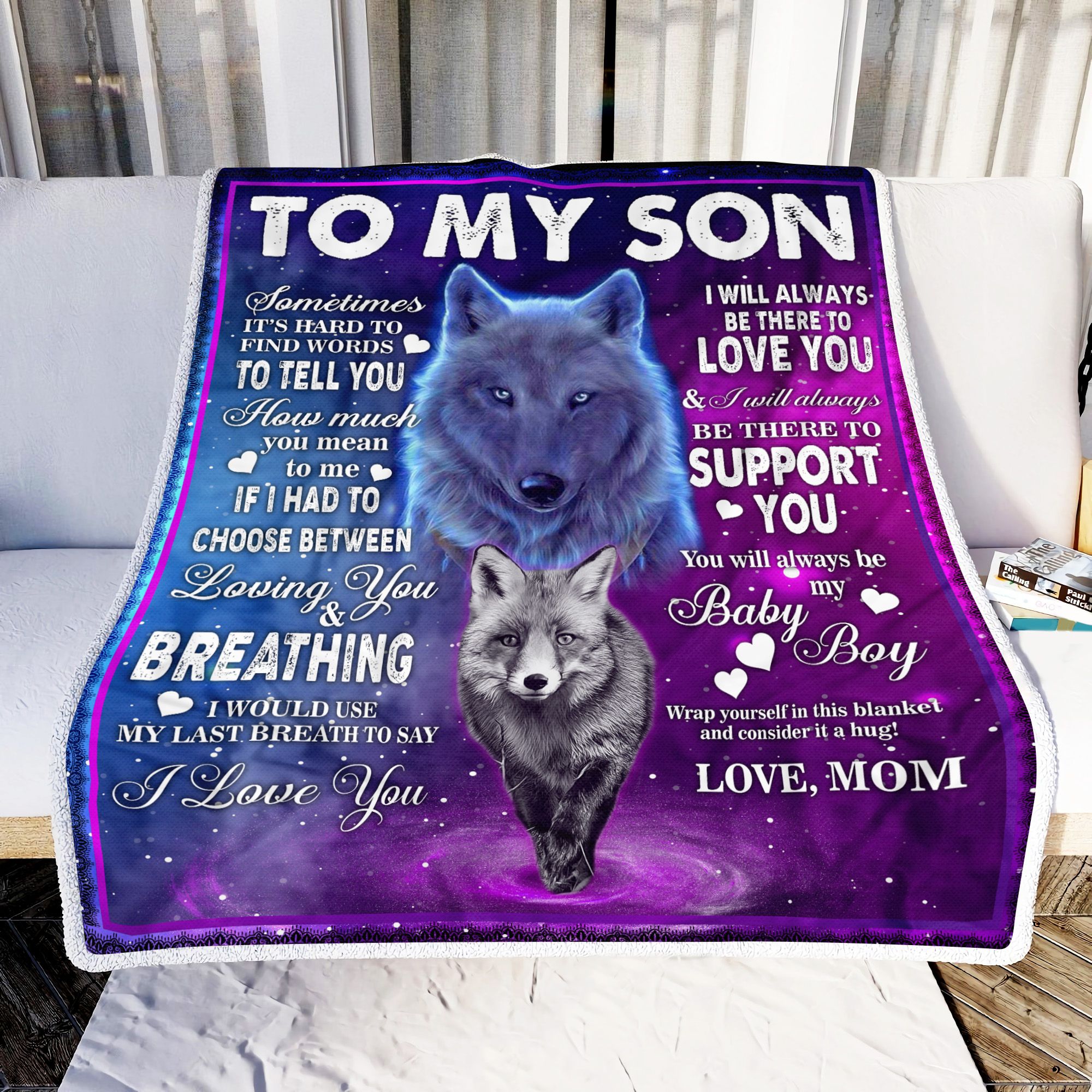 Wolf To My Son Fleece Blanket
