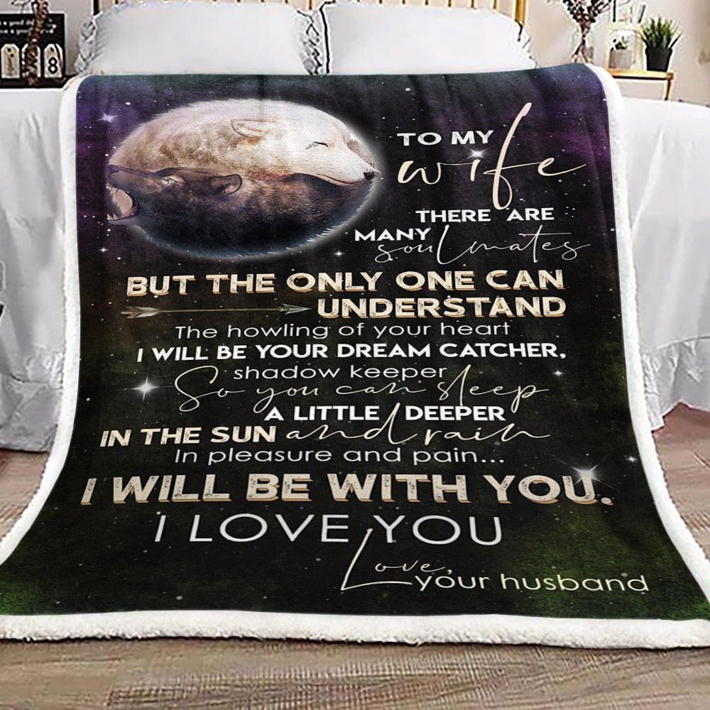 Wolf To My Wife Sherpa Fleece Blanket