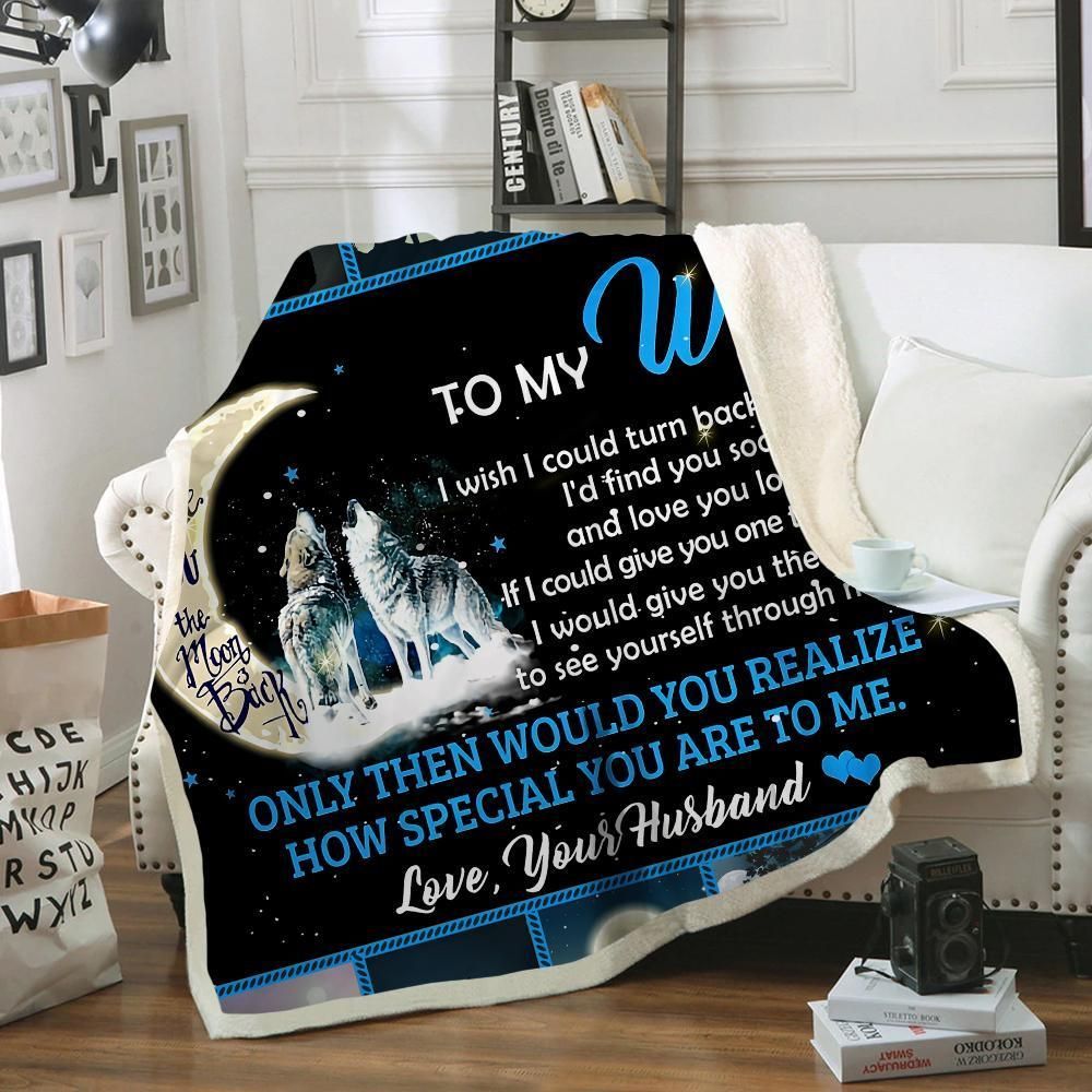 Wolf To My Wife Sherpa Fleece Blanket
