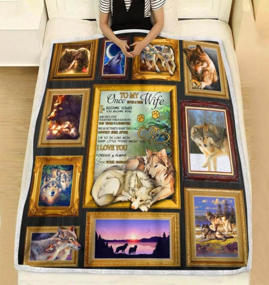 Wolf To My Wife Sherpa Fleece Blanket