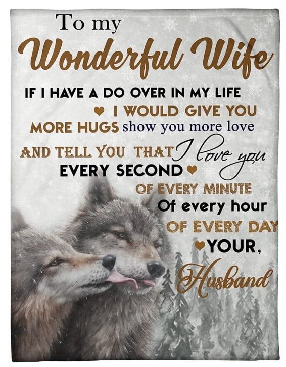 Wolf To My Wife I Love You Every Minute Of Every Hour Sherpa Fleece Blanket
