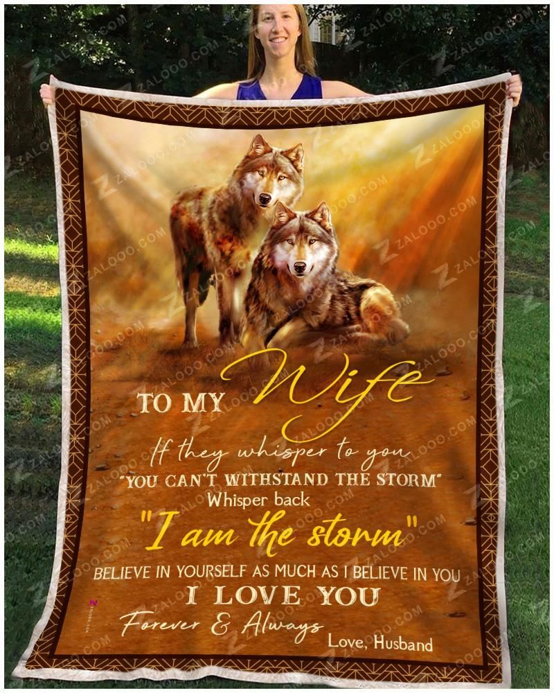 Wolf To My Wife I Love You Forever And Always Sherpa Fleece Blanket
