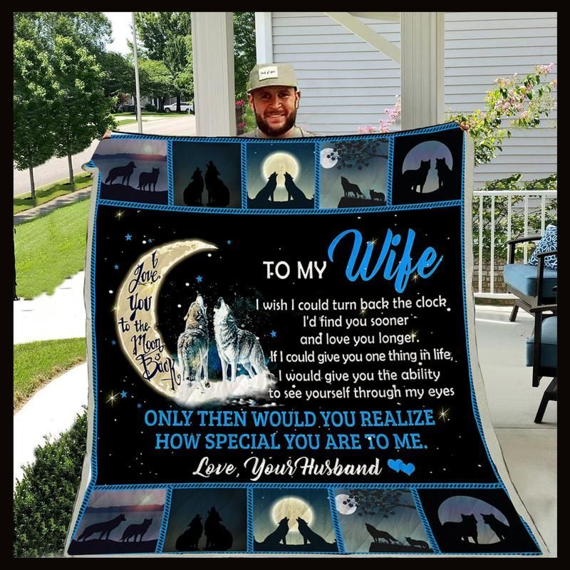 Wolf To My Wife I Wish I Could Turn Back Sherpa Fleece Blanket