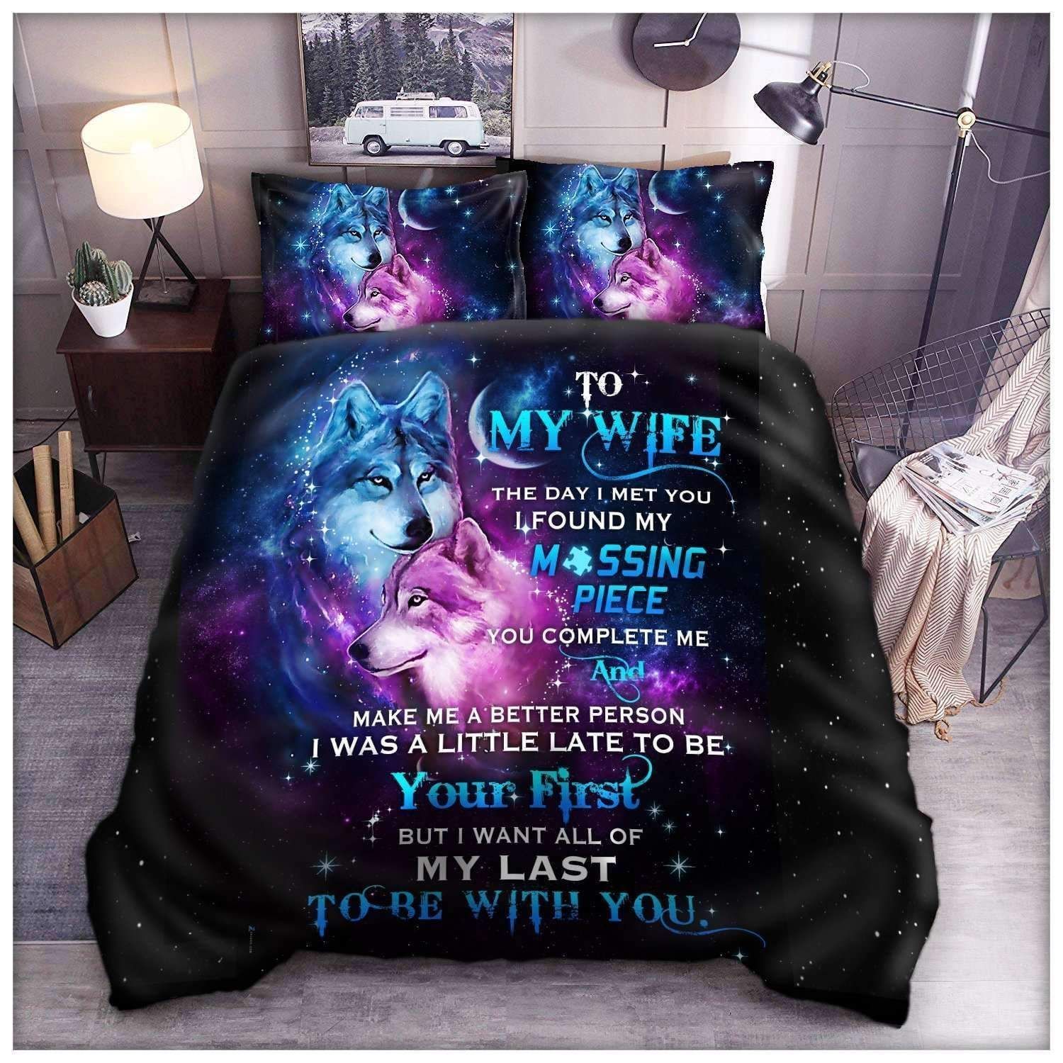 Wolf To My Wife Missing Piece Bedding Set