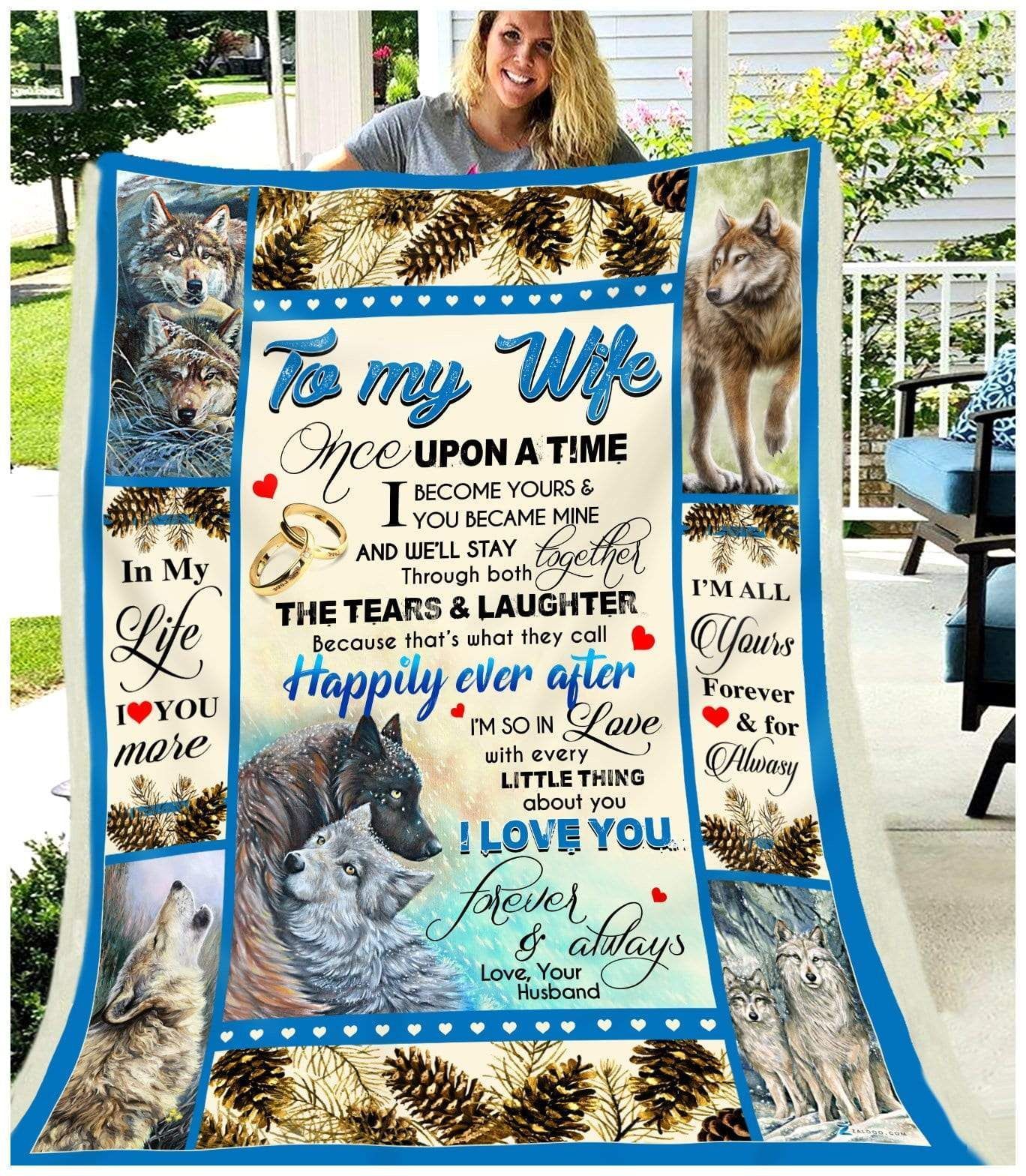 Wolf To My Wife Once Upon A Time Sherpa Fleece Blanket
