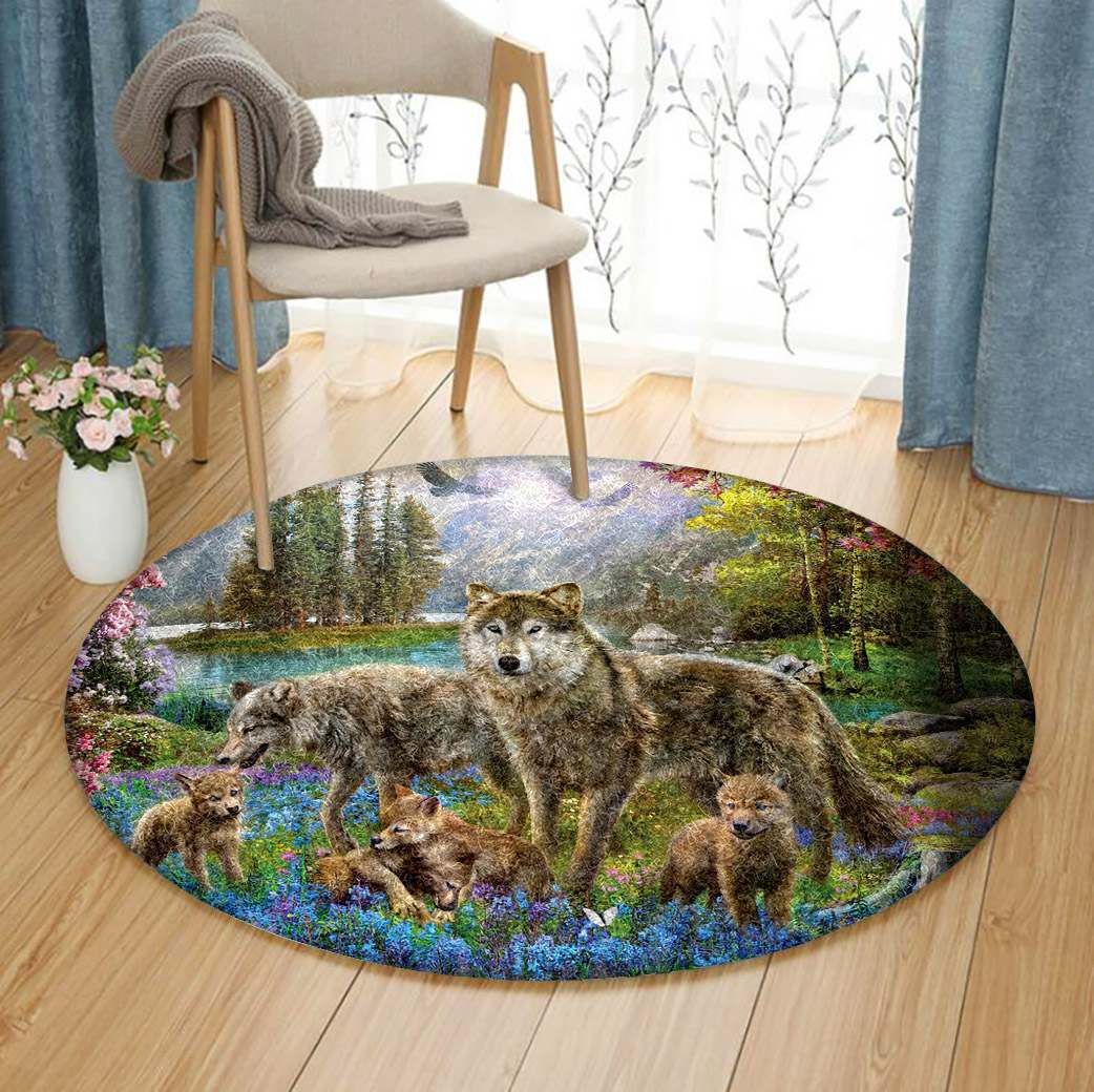 Wolf Round Carpet