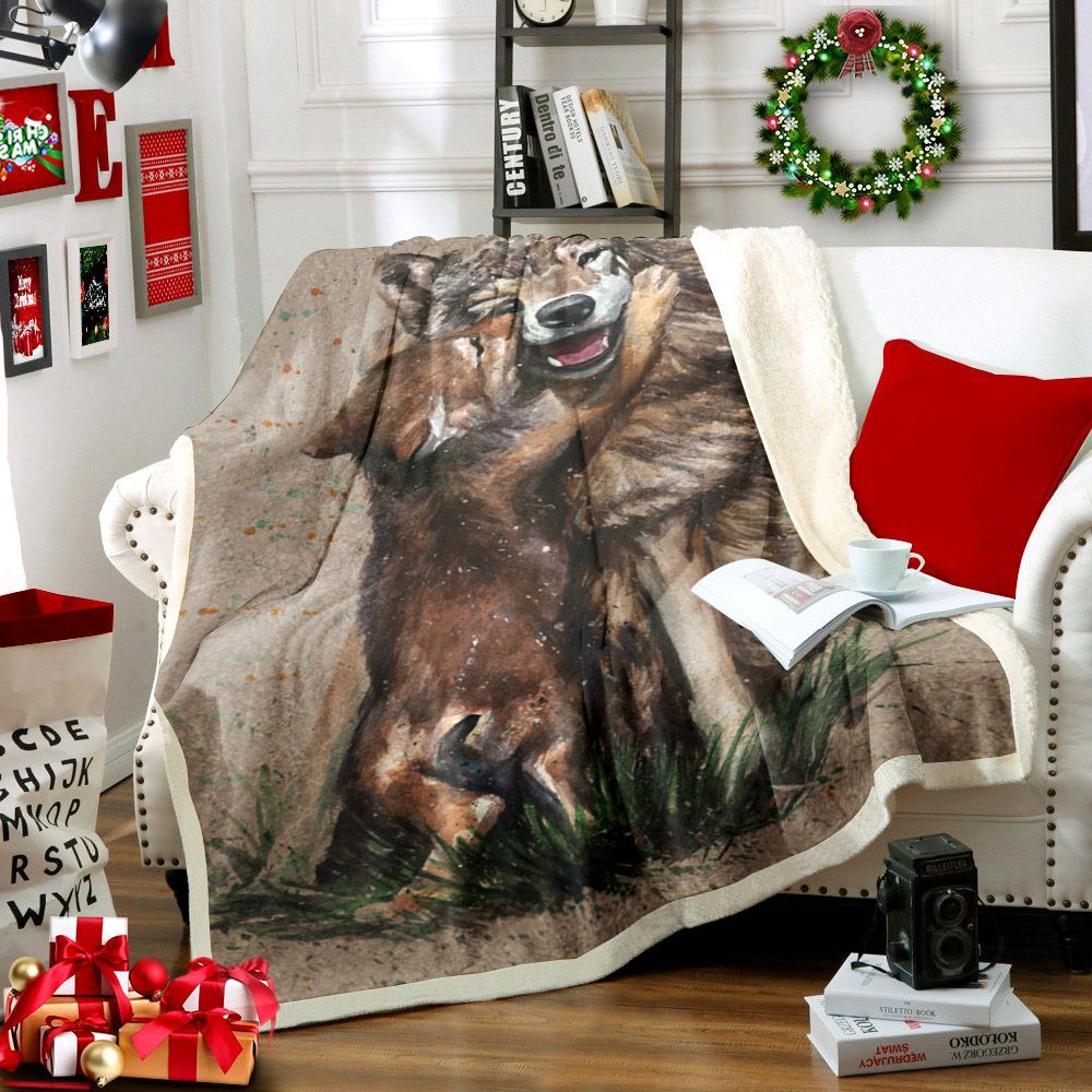 Wolf Sherpa Fleece Blanket