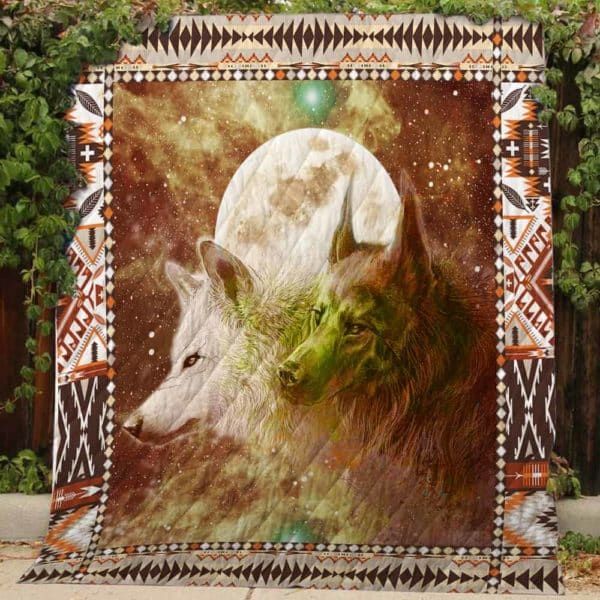 Wolf Two Wolves And The Moon Quilt Blanket DHC3112598TD