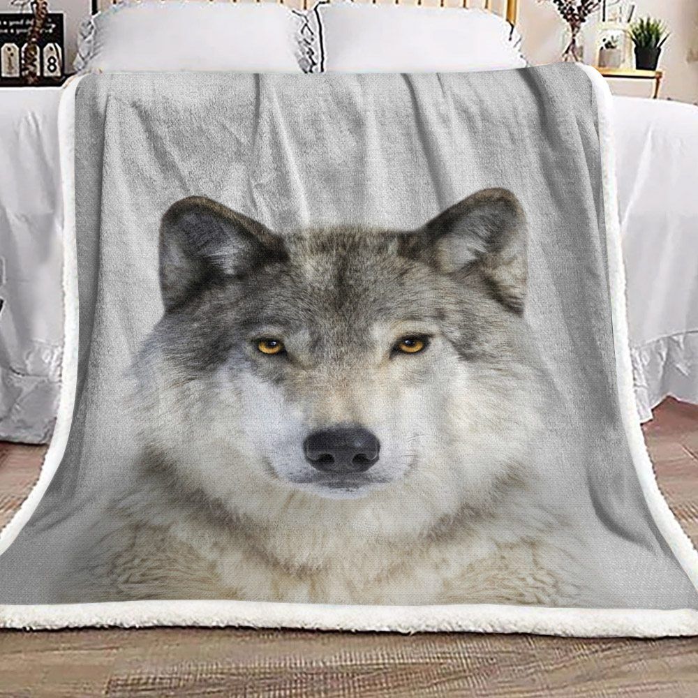 Wolf Sherpa Fleece Blanket
