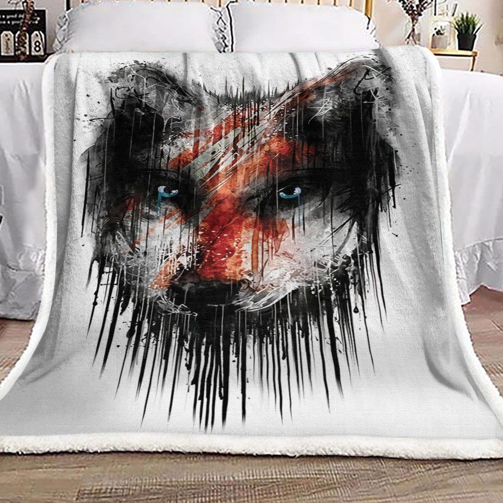 Wolf Sherpa Fleece Blanket